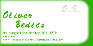 oliver bedics business card